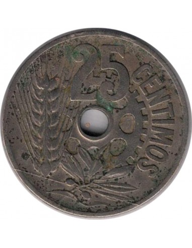 Moneda de España de 25 céntimos peseta de 1934 II República