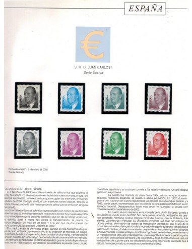 Sellos de España 2002 - S.M. Don Juan Carlos I. Serie Basica - 8 Valores