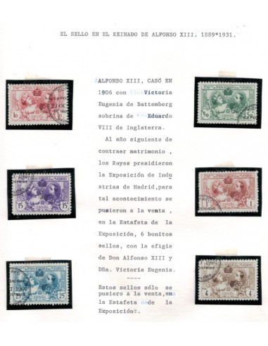 1907. Serie completa de la emisión Exposición de Industrias de Madrid