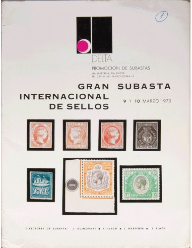 Bibliografía. 1970. Catálogo de subasta de Filatelia Internacional organizada por Delta del 9 al 10 de Marzo de 1970 (Nº1). Ba