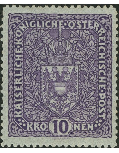 Austria. *Yv 161a. 1915. 10 k. violeta oscuro. MAGNIFICO. Yvert 2011: 160 Euros.
