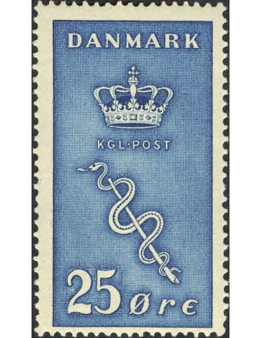Dinamarca. **Yv 192. 1929. 25 o. azul. Valor clave. MAGNIFICO. Yvert 2011: 52,5 Euros.