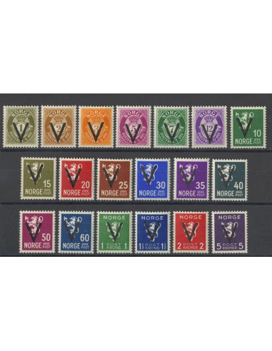 Noruega. **Yv 235AB/VB. 1941. Serie completa. Sin filigrana. MAGNIFICA. Yvert 2012: 108 Euros.