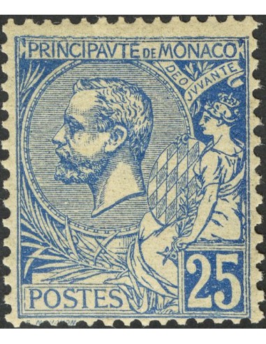 Mónaco. *Yv 25. 1901. 25 cts azul. BONITO. Yvert 2014: 20 Euros.