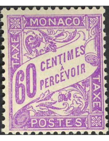 Mónaco, Tasas. **Yv 22. 1926. 60 cts lila. MAGNIFICO. Yvert 2014: 55,5 Euros.