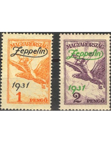 Hungría, Aéreo. **Yv 24/25. 1931. Serie completa. MAGNIFICA Y RARA. Yvert 2012: 270 Euros.