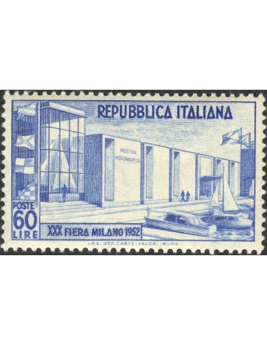 Italia. **Yv 623. 1952. 60 l azul. MAGNIFICO. Yvert 2012: 75 Euros.