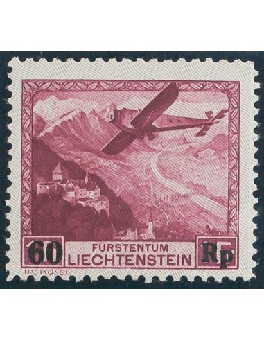 Liechtenstein, Aéreo. **Yv 14. 1935. 60 rp sobre 1 fr carmín. MAGNIFICO. Yvert 2012: 150 Euros.