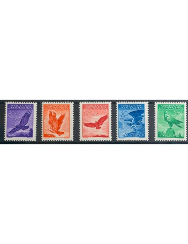 Liechtenstein, Aéreo. *Yv 9/13a. 1934. Serie completa. Papel "Gaufré". MAGNIFICA. Yvert 2012: 100 Euros.