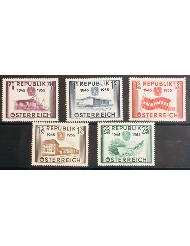 Austria. *Yv 845/49. 1955. Serie completa. MAGNIFICA. Yvert 2011: 25 Euros.