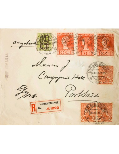 Holanda. Sobre Yv 108(3), 113, 121(3). 1930. 2 cts rojo, tres sellos, 10 cts sobre 3 cts y 10 cts rojo, tres sellos. Certifica