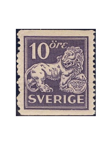 Suecia. *Yv 195b. 1925. 10 o violeta. VERTICALMENTE DENTADO 13. MAGNIFICO. Yvert 2013: 20 Euros.