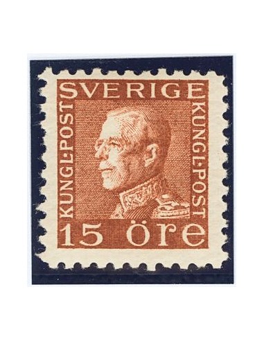 Suecia. *Yv 211a. 1929. 15 o marrón, dentado en sus cuatro lados. MAGNIFICO. Yvert 2013: 15 Euros.