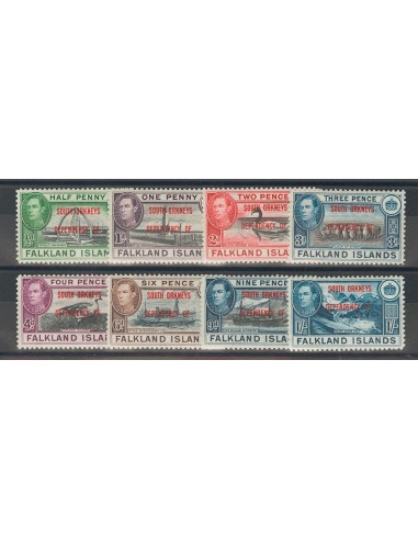 Falkland Orcadas del Sur. *Yv 17/24. 1944. Serie completa. MAGNIFICA. (SGC1/8 24£) Yvert 2014: 25 Euros.