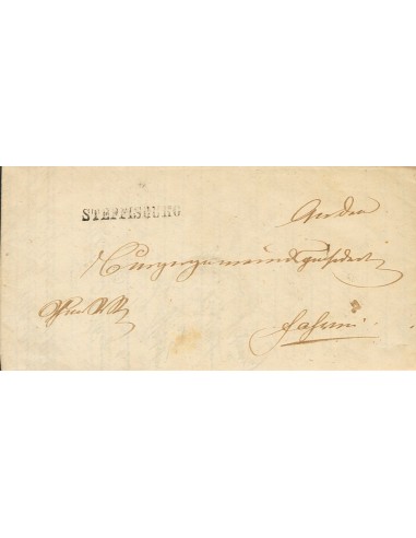 Suiza, Prefilatelia. Sobre Yv . 1853. STEFFISBURG a SAFNERN. Marca STEFFISBURG, en negro. MAGNIFICA.