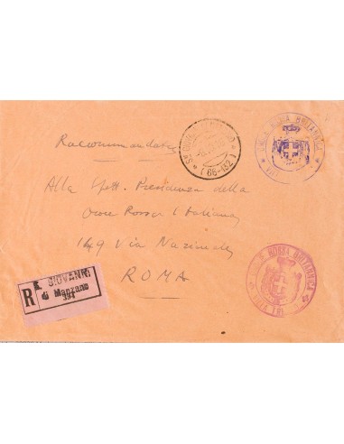 Italia, Correo de Campaña / Militar. Sobre . 1916. Certificado de SAN GIOVANNI DI MANZANO a ROMA. Marca de franquicia CROCE RO