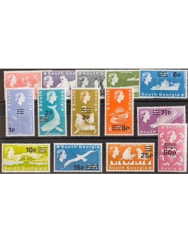 Falkland Georgia del Sur. **Yv 25/38. 1971. Serie completa. MAGNIFICA. Yvert 2014: 100 Euros.