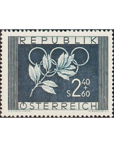 Austria. **Yv 809. 1952. 2´40 s + 60 g azul negro. MAGNIFICO. Yvert 2014: 30 Euros.