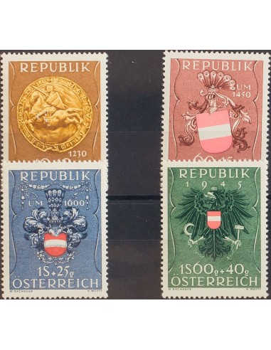 Austria. **Yv 773/76. 1949. Serie completa. MAGNIFICA. Yvert 2014: 60 Euros.