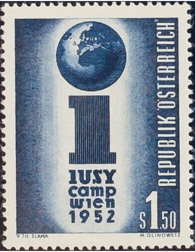 Austria. **Yv 814. 1952. 1´50 s azul negro. MAGNIFICO. Yvert 2013: 10 Euros.