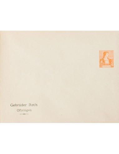 Suiza, Entero Postal. (*)Yv . 1907. 12 cts amarillo naranja sobre Entero Postal Privado GEBRÜDER ROTH. MAGNIFICO.