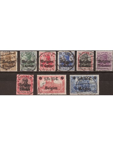 Bélgica, Ocupación Alemana. ºYv 1/9. 1914. Serie completa. MAGNIFICA. (Mi1/9 45 Euros)