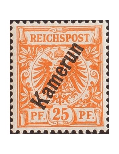 Camerún. *Yv 5. 1896. 25 p naranja oscuro. MAGNIFICO. (Mi5b 40 Euros)