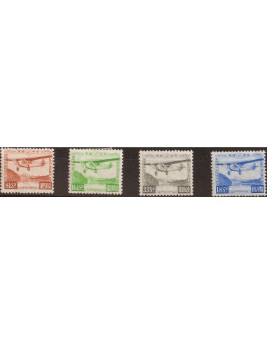 Japón, Aéreo. *Yv 3/6. 1929. Serie completa, a falta del 9 ½ s rojo. MAGNIFICA. Yvert 2015: 210 Euros.