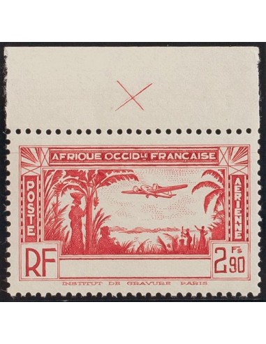 Costa de Marfil, Aéreo. **Yv 2a. 1940. 2´90 f rojo. Sin leyenda COTE D´IVOIRE. MAGNIFICO. Yvert 2013: 100 Euros.