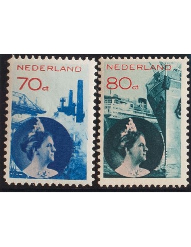 Holanda. *Yv 234, 258. 1931. 70 cts azul y rojo y 80 cts azul verde y rojo. MAGNIFICOS. Yvert 2012: 185 Euros.