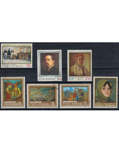 Diferentes valores postales de sellos de Rumanía