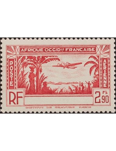 Costa de Marfil, Aéreo. **Yv 2a. 1940. 2´90 f rojo. Sin leyenda COTE D´IVOIRE. MAGNIFICO. Yvert 2013: 100 Euros.
