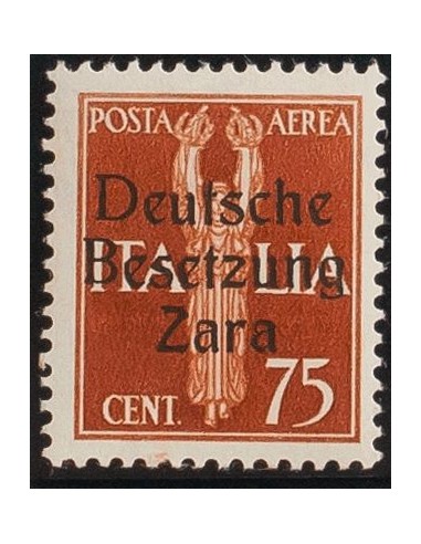 Zara, Aéreo. **Yv 3. 1943. 75 cts castaño amarillo (Tipo II). MAGNIFICO Y RARO. (Sassone 3 II) Yvert 2013: 675 Euros.