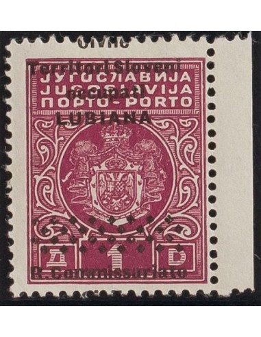 Lubiana-Eslovenia, Ocupación Italiana. *Yv 7. 1941. 1 d rosa lila. Variedad SOBRECARGA DESPLAZADA VERTICALMENTE. MAGNIFICO. (S