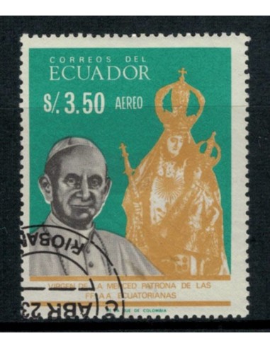 Ecuador, sello postal Virgen de la Merced patrona de las FF AA ecuatorianas