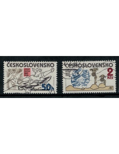 1985. Dos valores de sellos postales de Checoslovaquia