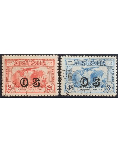 Australia, Servicio. ºYv 60/61. 1932. Serie completa. MAGNIFICA. (SG O123/24) Yvert 2011: 100 Euros.