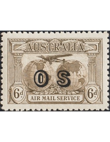 Australia, Servicio. **Yv 2. 1931. 6 p castaño negro. MAGNIFICO. (SG O127) Yvert 2011: 75 Euros.