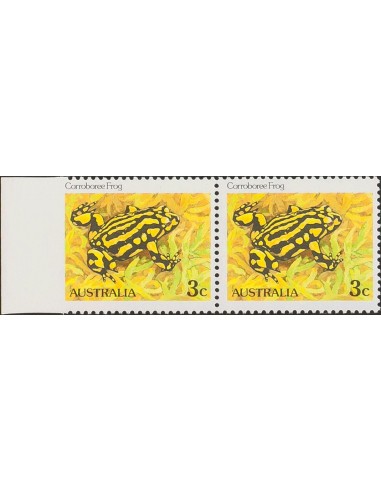 Australia. **Yv 767(2). 1982. 3 cts multicolor, pareja. Un sello variedad SIN DENTAR EL MARGEN IZQUIERDO. MAGNIFICO Y MUY RARO
