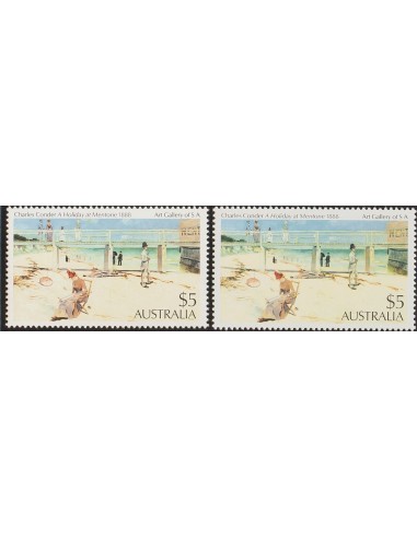 Australia. **Yv 855, 855a. 1984. 5$ multicolor, dos sellos con diferentes tonalidades. MAGNIFICOS. Yvert 2011: 22 Euros.