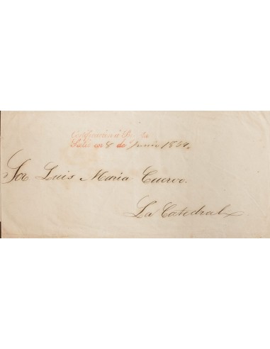 Colombia, Prefilatelia. Sobre Yv . 1859. Certificado de SANTA FE DE BOGOTA a LA CATEDRAL. Marca CERTIFICACION A BOGOTA / SALIO