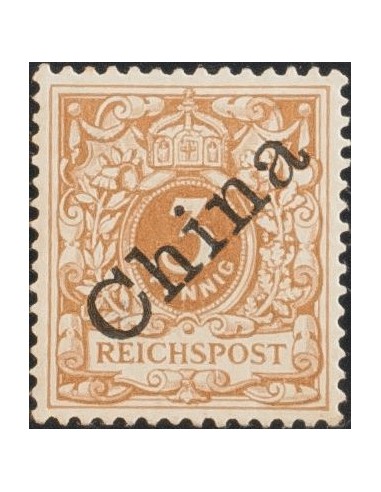 China, Oficina Alemana. *Yv 1B. 1898. 3 p castaño ocre pálido (Hellockerbraun). MAGNIFICO. (MIchel 1Ib, 170 Euros)
