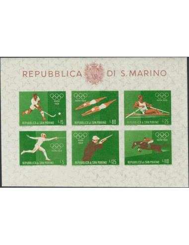 San Marino, Hoja Bloque. **Yv 8/10. 1960. Hojas bloque. MAGNIFICAS. Yvert 2016: 20 Euros.