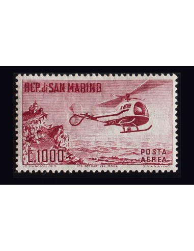 San Marino, Aéreo. **Yv 127. 1961. 1000 liras rosa. MAGNIFICO. Yvert 2016: 80 Euros.