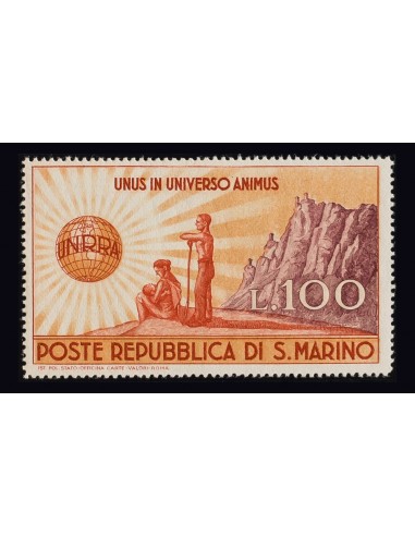San Marino. **Yv 278. 1946. 100 liras multicolor. MAGNIFICO. Yvert 2016: 20 Euros.
