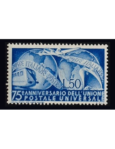 Italia. *Yv 538. 1949. 50 liras azul. MAGNIFICO. Yvert 2016: 30 Euros.