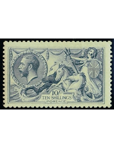 Gran Bretaña. *Yv 155. 1912. 10 s azul (Bradbury Wilkinson). MAGNIFICO. (SG417)