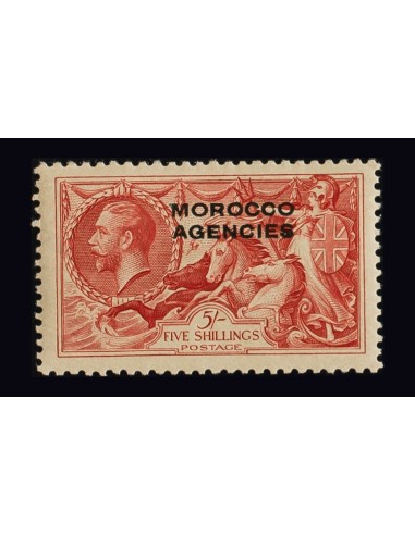 Marruecos Británico, Zona III (Tánger). Yv 18. 1914. 5 s rojo carmín. Valor clave. MAGNIFICO. Yvert 2010: 90 Euros.