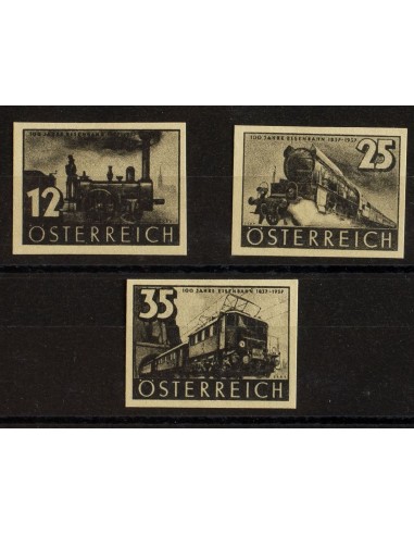 Austria. (*)Yv 503/05. 1937. Serie completa. PRUEBAS (sin dentar y en negro), sobre cartulina amarillenta. MAGNIFICAS.
