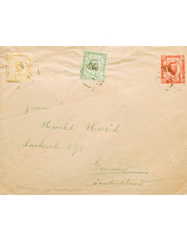 Montenegro, Entero Postal. Sobre Yv 8A, 9A. (1889ca). 5 n rojo sobre Entero Postal de CETTIGNE a GMUND (ALEMANIA), con franque